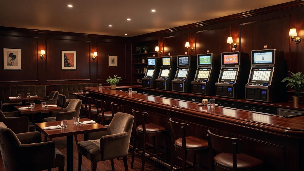 Charming Local Bar Featuring Lottery Machines