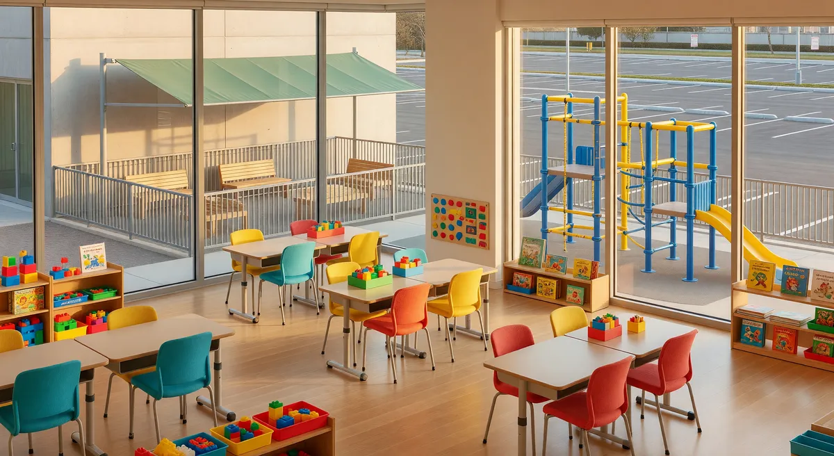 Inclusive Education Center with Spacious Classrooms and Play Area