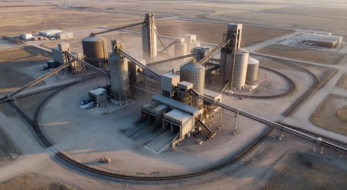 Rail Spur Served Industrial Facility with Silos
