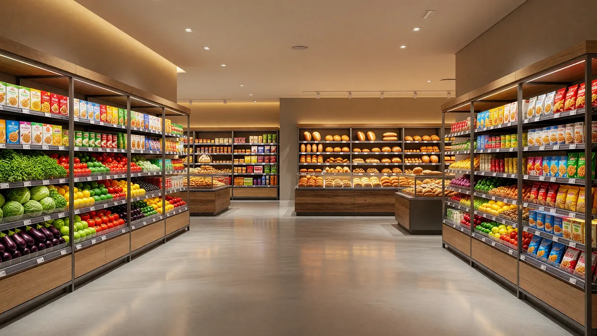 Thriving Grocery Market with Modern Facilities