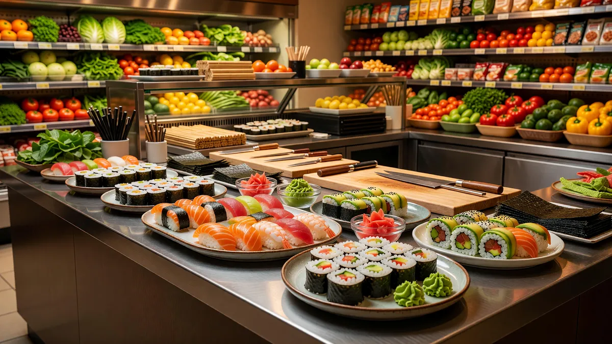 Sushi Kiosk Opportunity in Busy Grocery Store