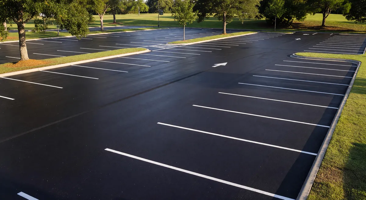 Local Parking Lot Maintenance Business Offering Asphalt Sealcoating in Greenville, SC