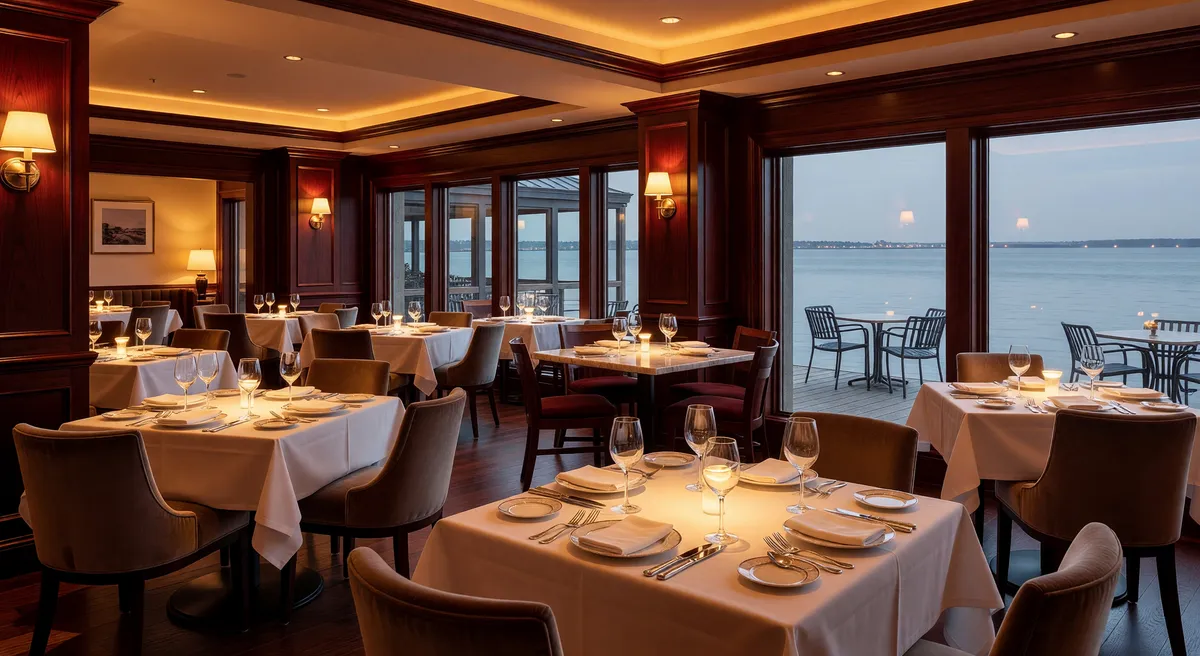 Waterfront Restaurant with Real Estate in Rhode Island Dining Corridor