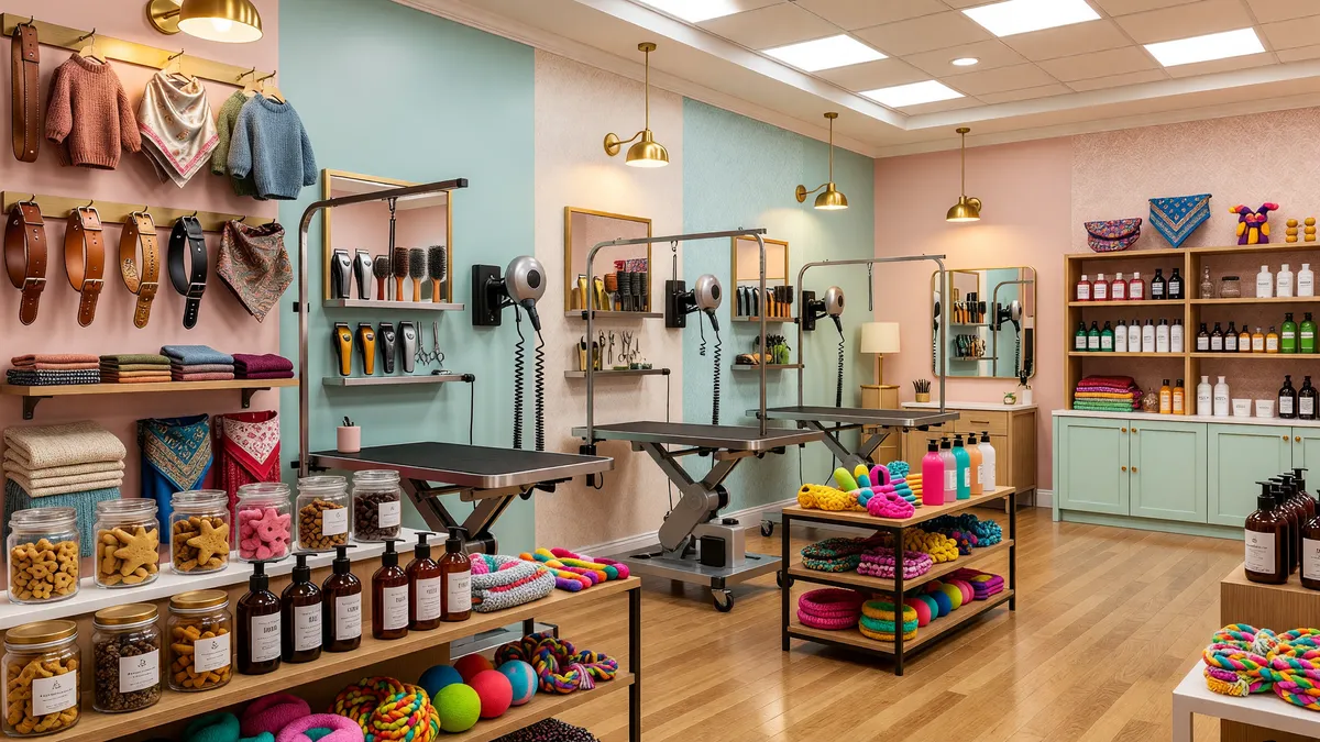 Franchised Dog Grooming with Retail Store
