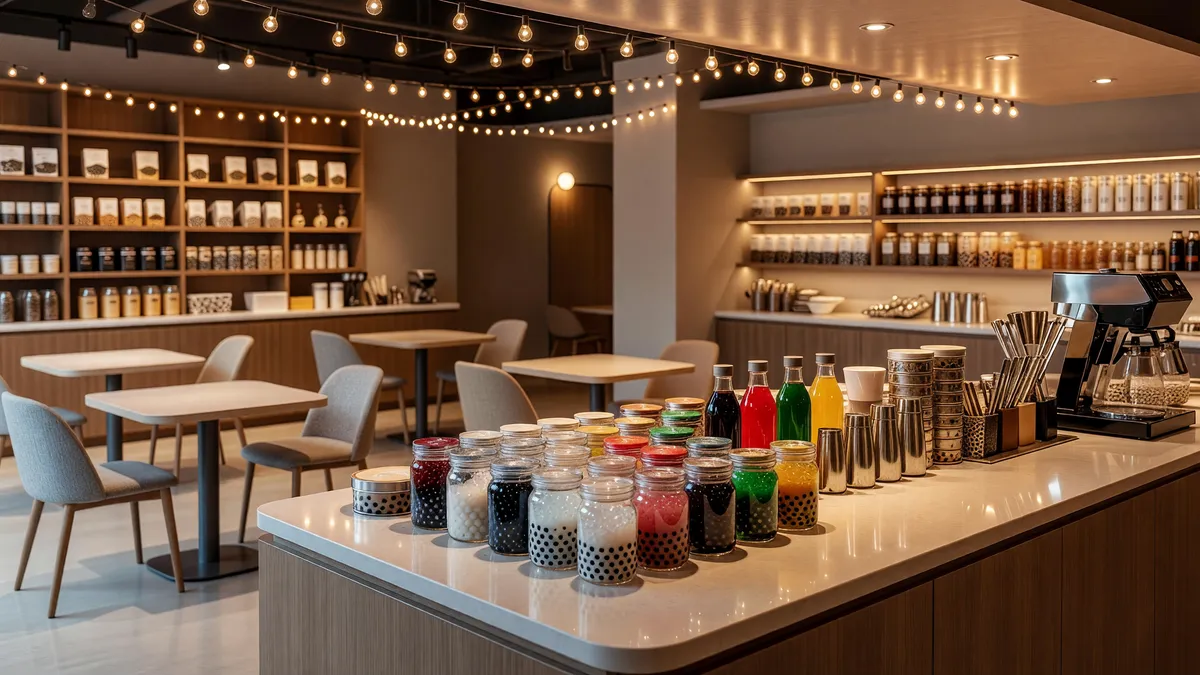 Bustling Boba Franchise in High Traffic Area