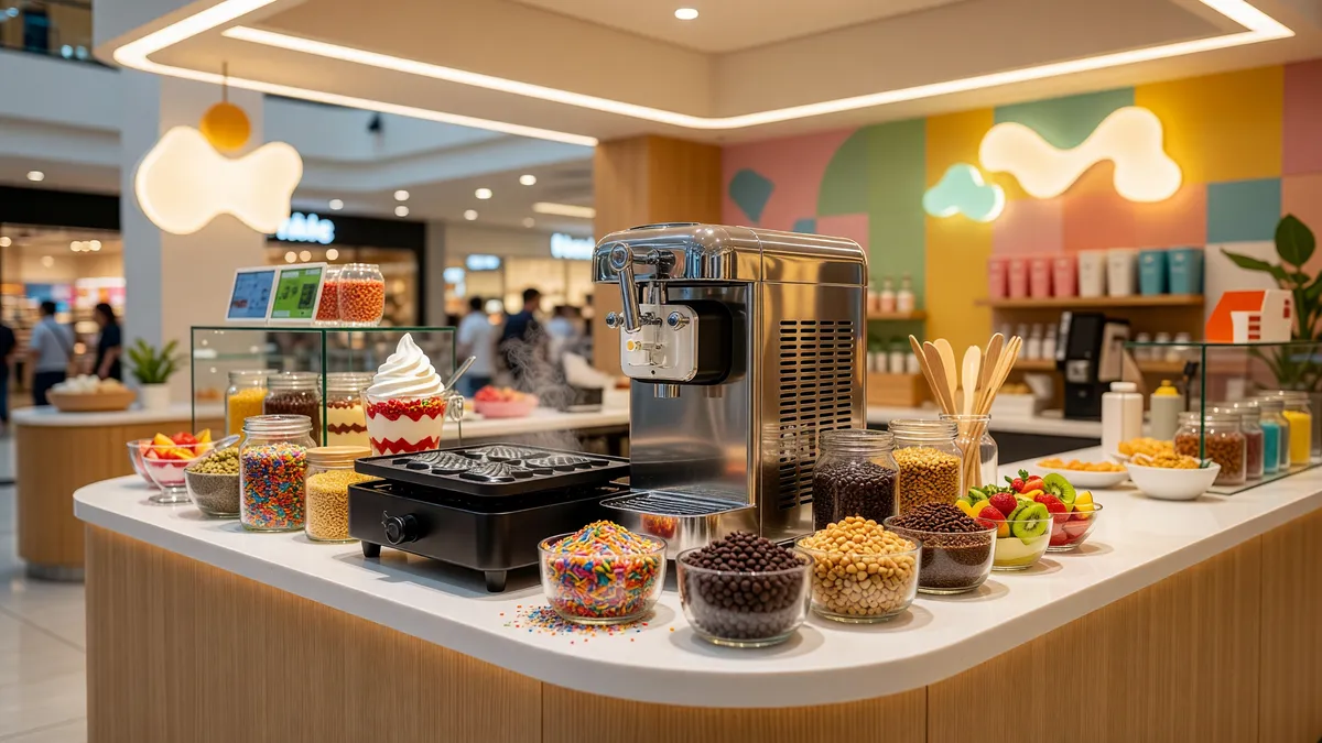 SomiSomi Soft Serve & Taiyaki Franchise Kiosk in LA County Mall