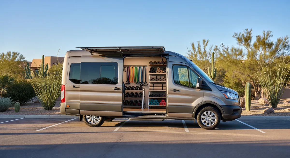 Unique Mobile Fitness Center with Specialty Van for Sale