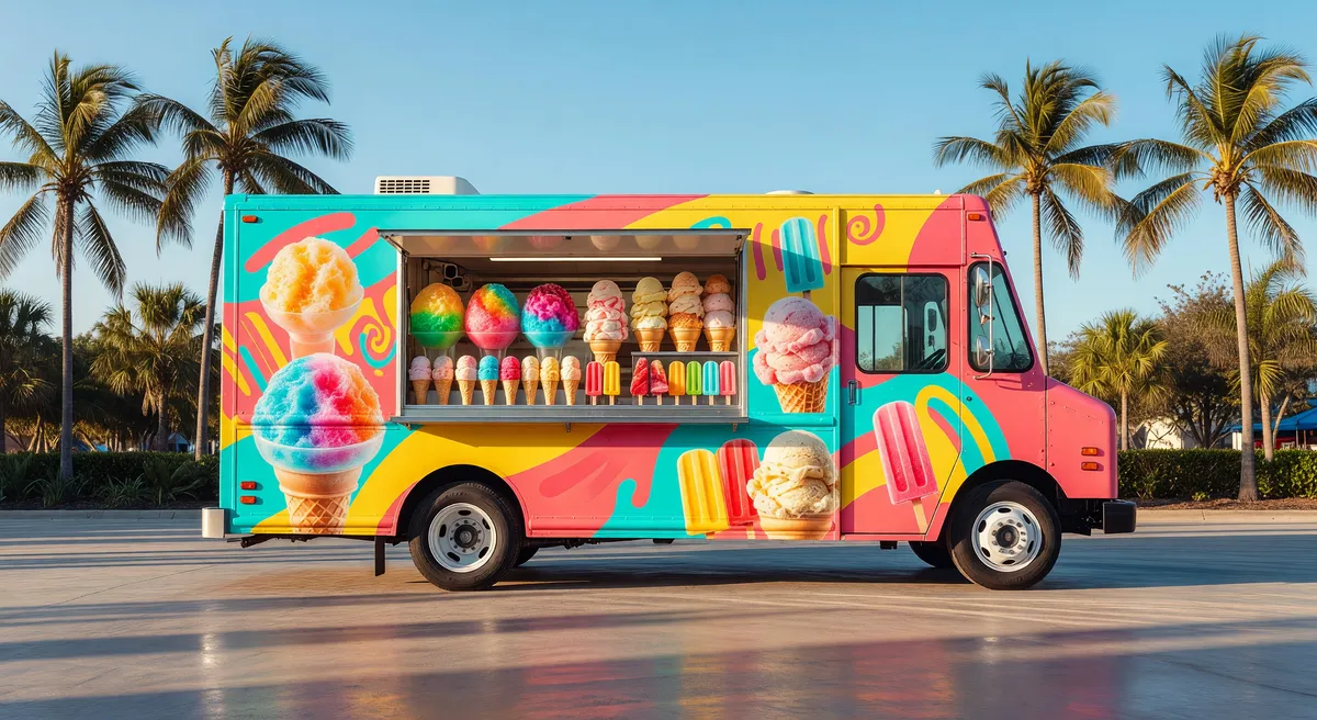 Colorful Frozen Treats Food Truck Business for Sale in Fort Myers