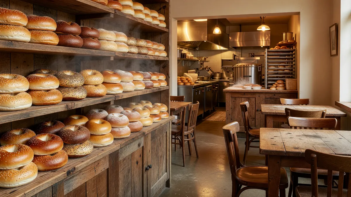 Popular Bagel Store in New York City