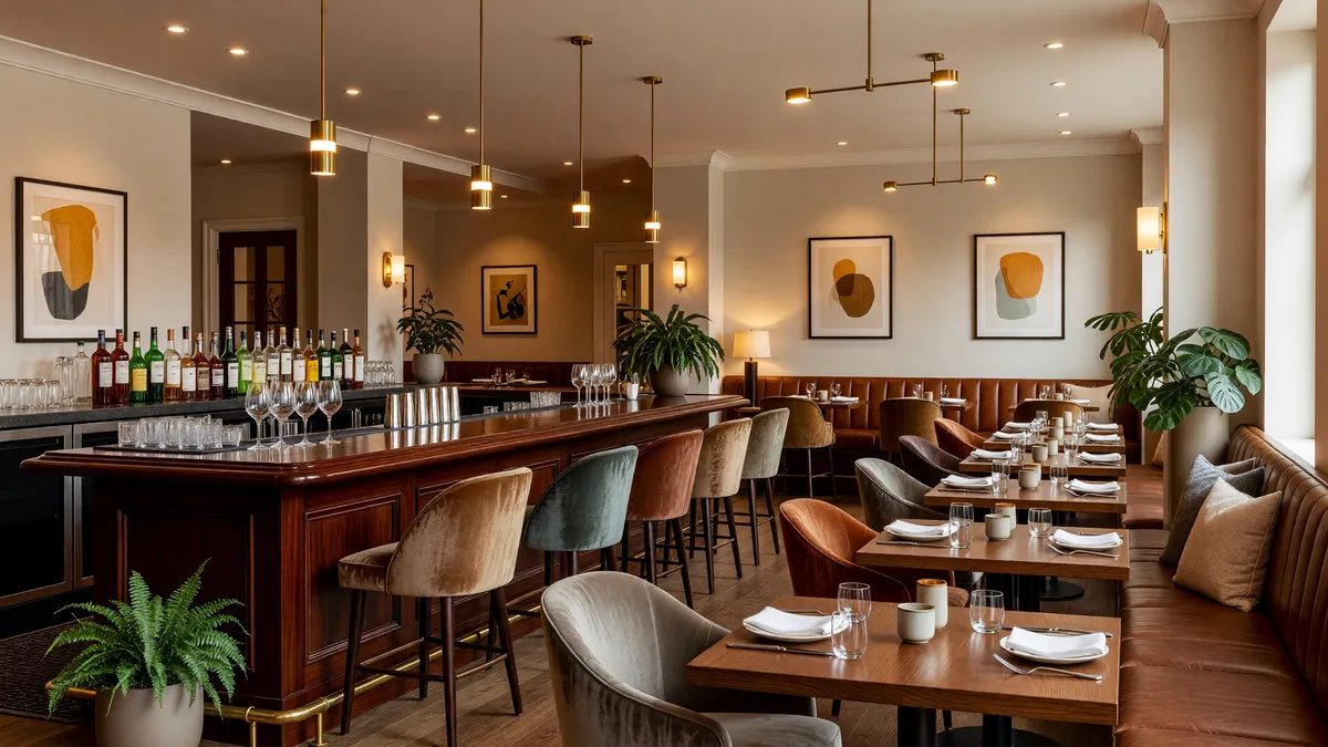 Downtown Charleston Bar and Cafe with High Ceilings
