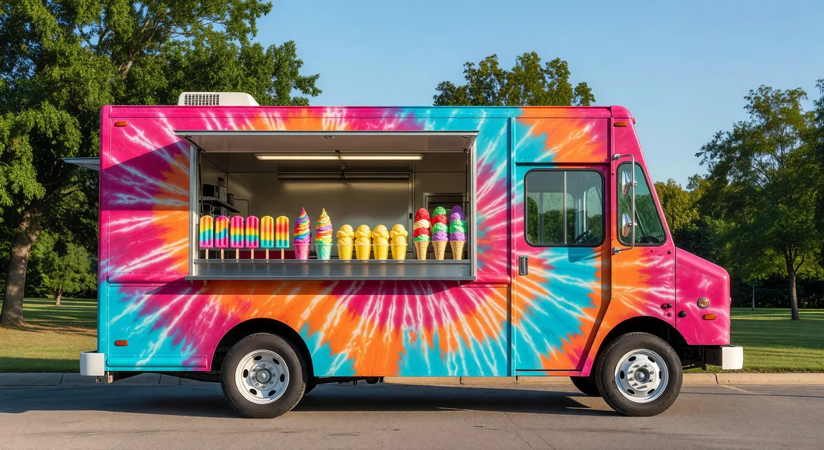 Colorful Food Truck Business Selling Frozen Treats in Knoxville, TN