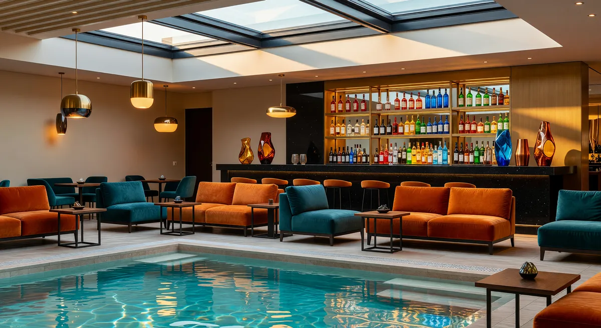 Unique Bar with Indoor Heated Pool in Bustling Entertainment District Available