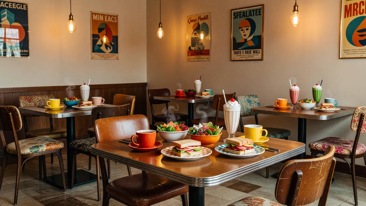 Eclectic Menu Restaurant & Café with Retro Charm